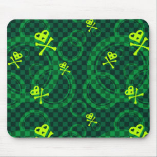 Groen Emo-patroon met cirkels Muismat