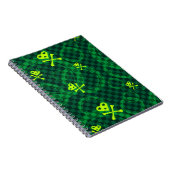 Groen Emo-patroon met cirkels Notitieboek (Rechterzijde)