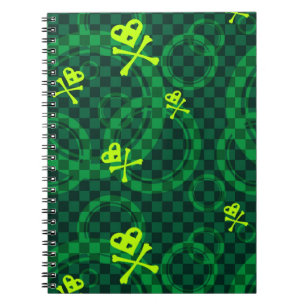 Groen Emo-patroon met cirkels Notitieboek