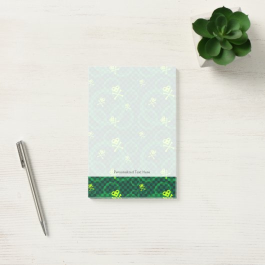 Groen Emo-patroon met cirkels Post-it® Notes (Kantoor)