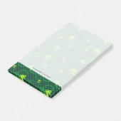 Groen Emo-patroon met cirkels Post-it® Notes (Schuin)