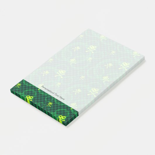 Groen Emo-patroon met cirkels Post-it® Notes (Schuin)