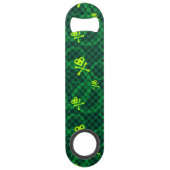 Groen Emo-patroon met cirkels Speed Flessenopener (Achterkant)