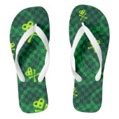 Groen Emo-patroon met cirkels Teenslippers (Voetbed)