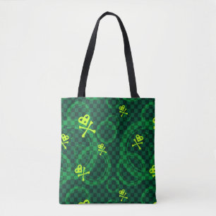 Groen Emo-patroon met cirkels Tote Bag