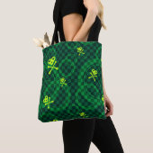 Groen Emo-patroon met cirkels Tote Bag (Dichtbij)