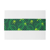 Groen Emo-patroon met cirkels Uitnodigingen Wikkel (Achterkant Voorbeeld)