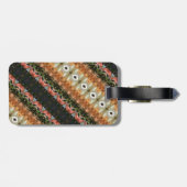 Groen en amber Ikat Pouf Bagagelabel (Achterkant horizontaal)