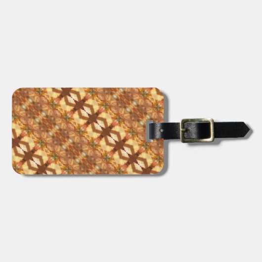 Groen en amber Ikat Zen Bagagelabel (Voorkant horizontaal)