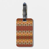 Groen en ambergeel Ikat 3 Bagagelabel (Achterkant verticaal)