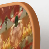 Groen en ambergeel Ikat 3 Pickleball Paddle (Links Detail)