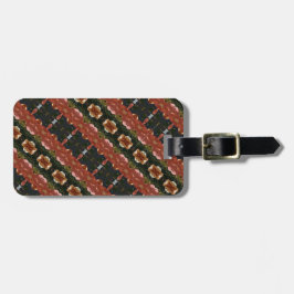 Groen en ambergeel Ikat 6 Bagagelabel