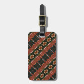 Groen en ambergeel Ikat 6 Bagagelabel (Voorkant verticaal)