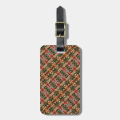 Groen en ambergeel Ikat 7 Bagagelabel (Voorkant verticaal)