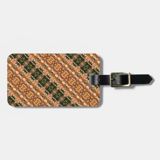 Groen en ambergeel Ikat 8 Bagagelabel (Voorkant horizontaal)