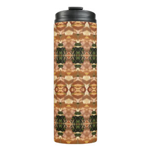 Groen en ambergeel Ikat 9 Thermosbeker