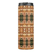 Groen en ambergeel Ikat 9 Thermosbeker (Achterkant)