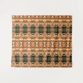 Groen en ambergeel Ikat 9 Wandkleed (Voorkant (horizontaal))