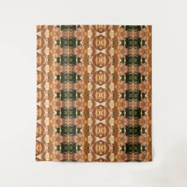 Groen en ambergeel Ikat 9 Wandkleed