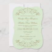  groen en Antiek goudhuwelijk Kaart (Voorkant)