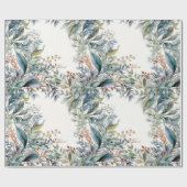 Groen en Aqua Greenery Waterverf Wrapping Paper Cadeaupapier (Vlak)