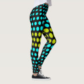 Groen en Aqua Polka Dot Pattern Leggings (Rechts)