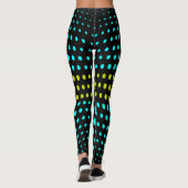 Groen en Aqua Polka Dot Pattern Leggings (Achterkant)
