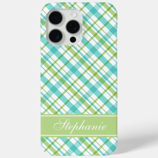 Groen en Aqua Pset Patroon Case-Mate iPhone Case (Achterkant)