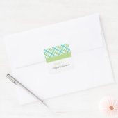 Groen en Aqua Pset Patroon Vierkante Sticker (Envelop)