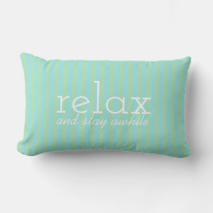 Groen en Aqua Striped Outdoor Pillow Buitenkussen