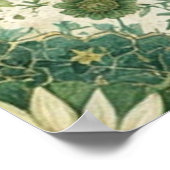 groen en beige bloemenpatroon poster (Hoek)