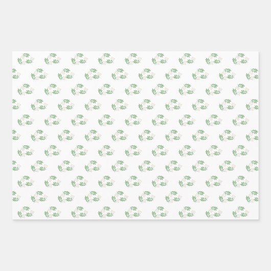 Groen en beige inpakpapier | Elegante kerst (Voorkant)