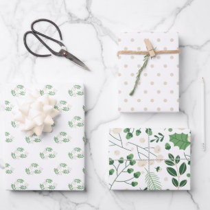 Groen en beige inpakpapier   Elegante kerst Vel