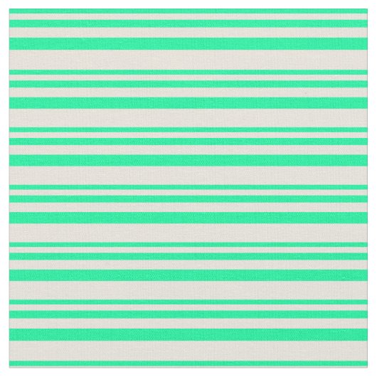 Groen en Beige Lined Pattern Stof (Close Up)