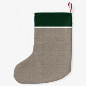 Groen en Beige Rustieke Vakantie Monogram Kleine Kerstsok (Achterkant)
