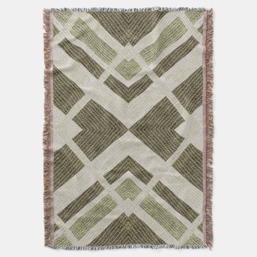 Groen en beige striped Pijlpatroon Drow Blanket Deken (Voorkant Verticaal)