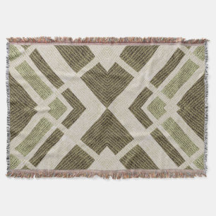 Groen en beige striped Pijlpatroon Drow Blanket Deken