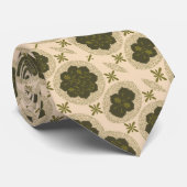 Groen en Beige Stropdas (Opgerold)