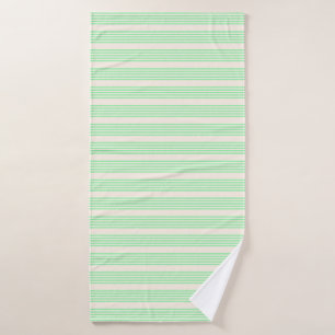 Groen en beige vijf strepen patroon badhanddoek