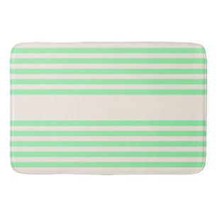 Groen en beige vijf strepen patroon badmat