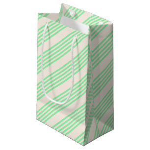 Groen en beige vijf strepen patroon klein cadeauzakje