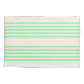 Groen en beige vijf strepen patroon kussensloop (Achterkant)