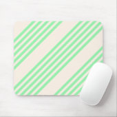 Groen en beige vijf strepen patroon muismat (Met muis)