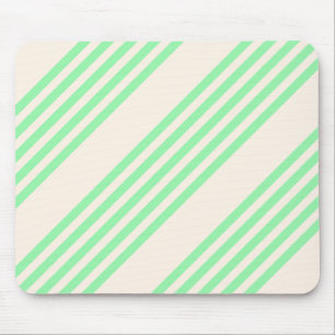 Groen en beige vijf strepen patroon muismat