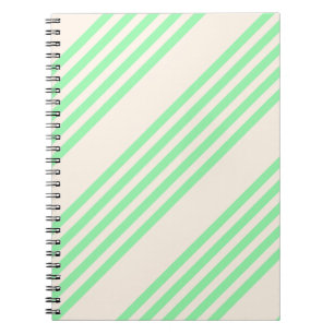 Groen en beige vijf strepen patroon notitieboek