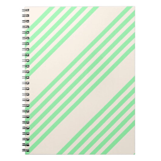 Groen en beige vijf strepen patroon notitieboek (Voorkant)