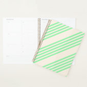 Groen en beige vijf strepen patroon planner (Display)