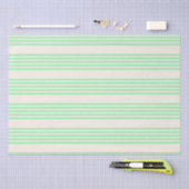 Groen en beige vijf strepen patroon tissuepapier (Craft)