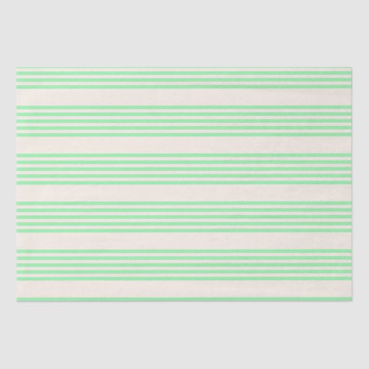 Groen en beige vijf strepen patroon tissuepapier (Voorkant)