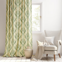 Groen en beige vintage botanische bloemenpatroon
